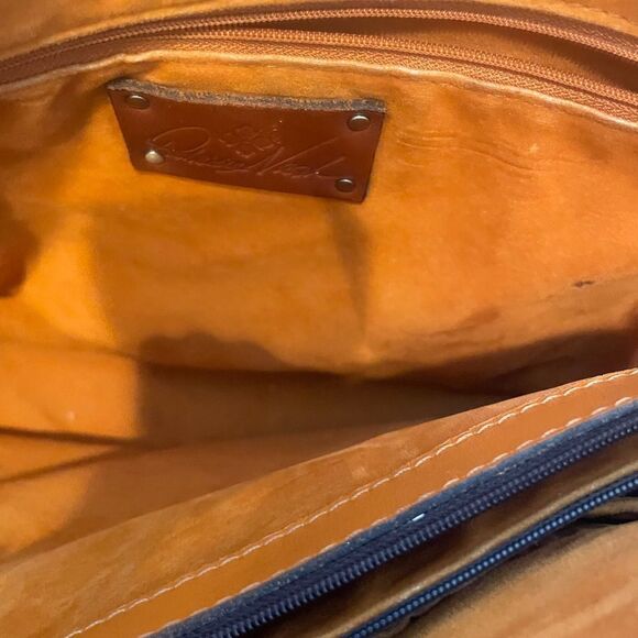 Patricia Nash Adeline Burnished Cutout Tooled Leather Cognac Tote - Picture 13 of 15